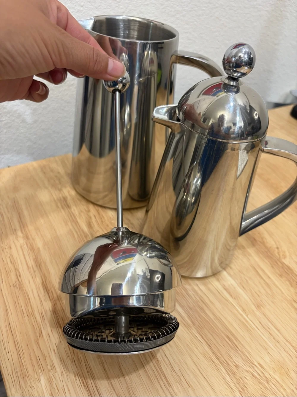 The Palm Restaurant Stainless Steel French Press Est 1926 Set of 2 Classic Retro